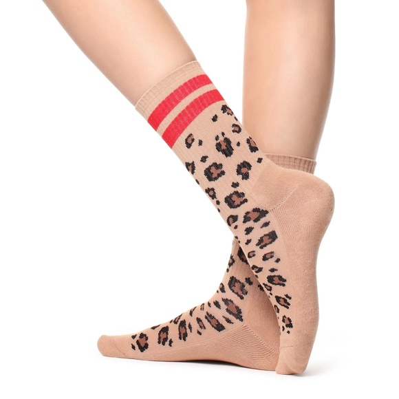 CALZEDONIA Leopard Print Socks, camel